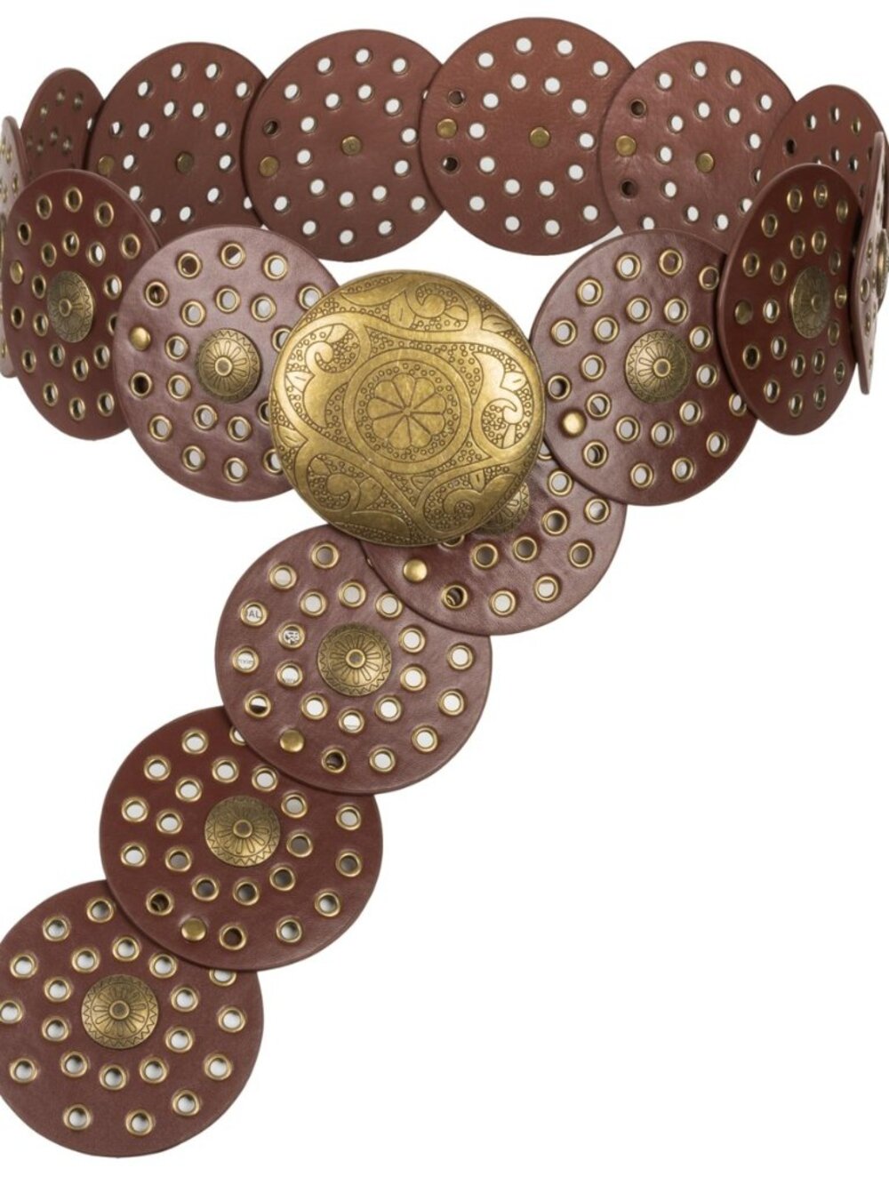 Women Wide Western Disc Belt Cowgirl Boho-Concho Leather Belts for Jeans